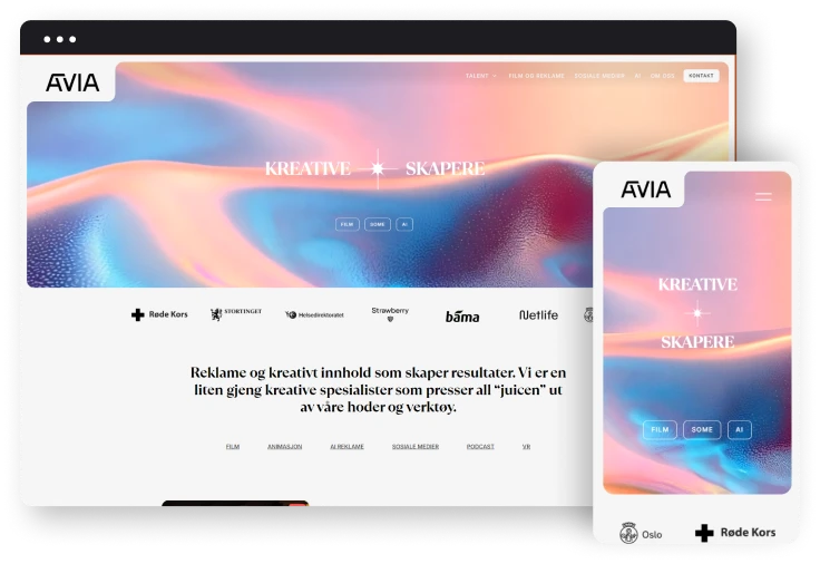Avias webbplats på dator och mobil