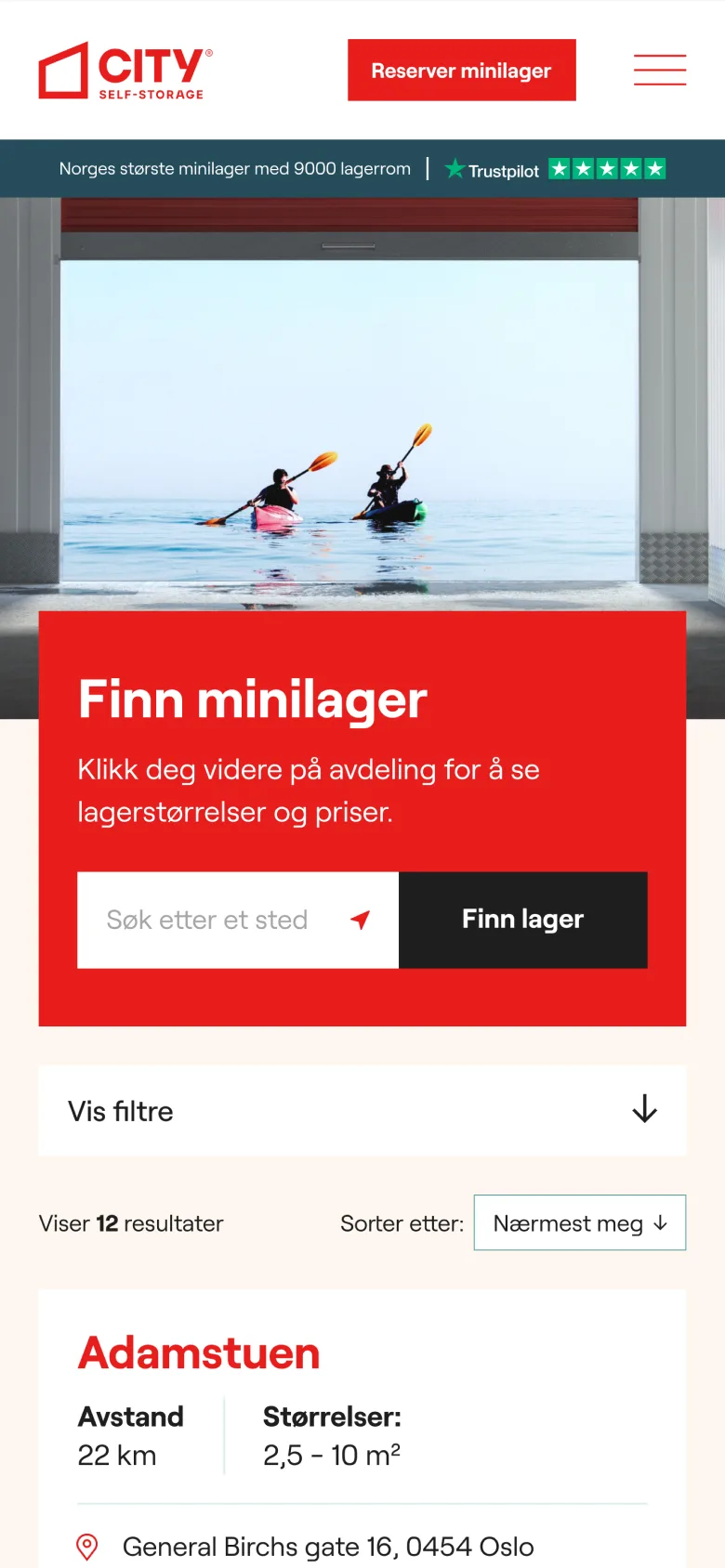 Mobilsökning med Finn minilager och filter