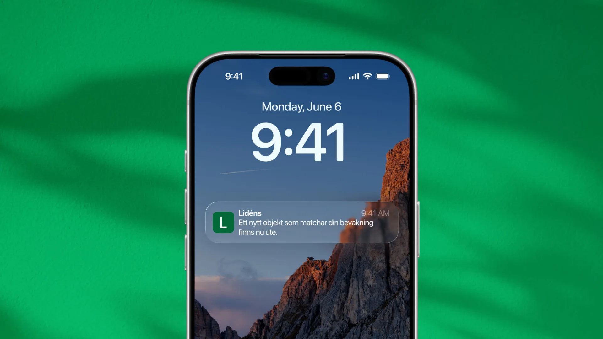Pushnotis när ett objekt matchar bevakningen