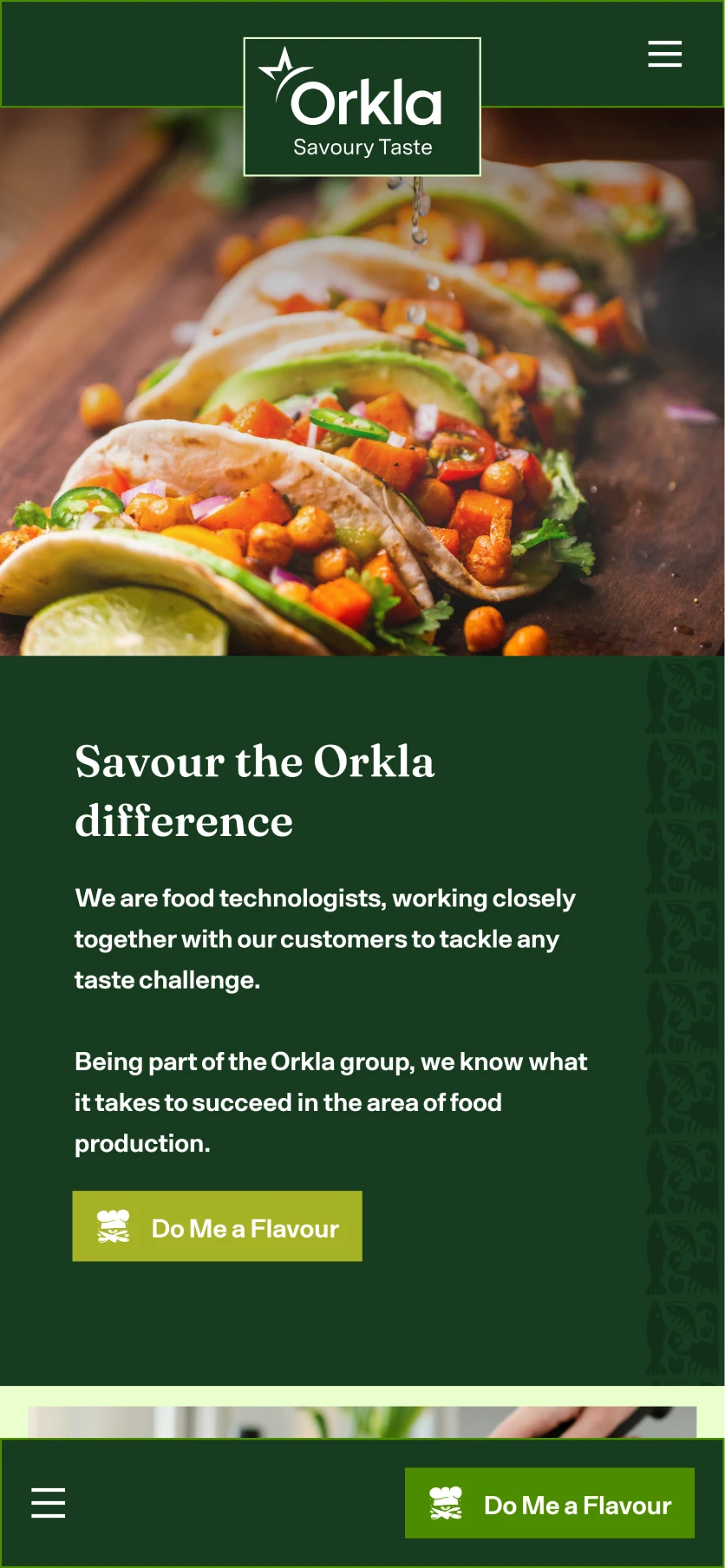 Sidan Savour the Orkla difference i mobilen