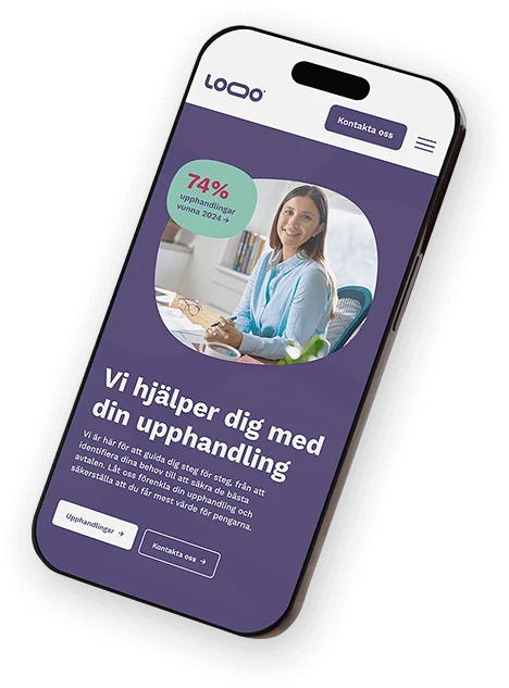 En av våra hemsidor i mobilen